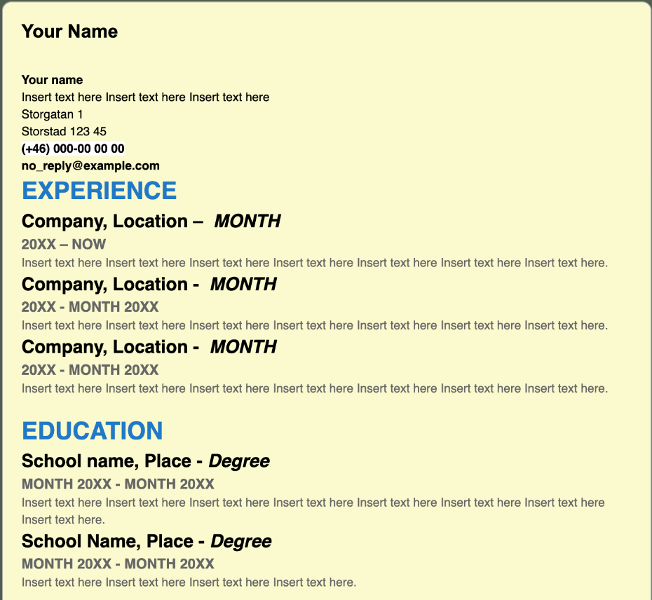 resume Template